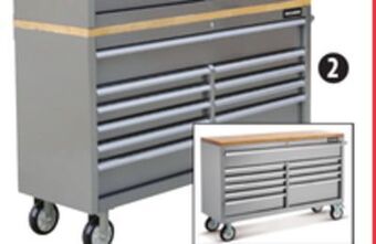 Canadian Tire Maximum 56˝ 10-drawer cabinet with butcher- block top offer