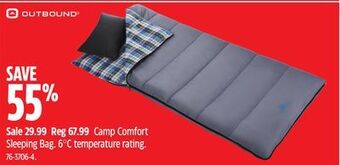 Canadian Tire Outbound camp comfort sleeping bag offer
