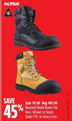 Canadian Tire Altra maxwell work boots for men offer