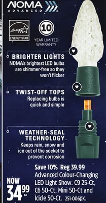 Canadian Tire Noma advanced colour-changing led light show offer