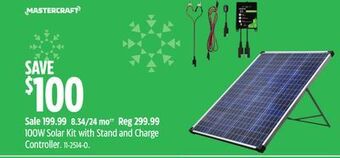 Canadian Tire Noma 100w solar kit with stand and charge controller offer
