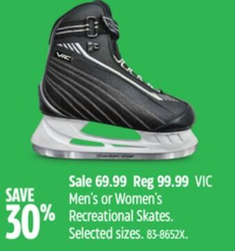Canadian Tire Vic men's or women's recreational skates offer