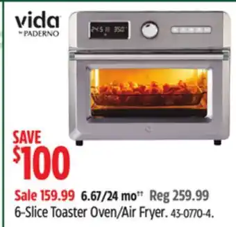 Canadian Tire Paderno 6-slice toaster oven/air fryer offer