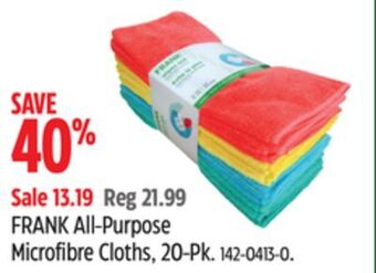Canadian Tire Frank all-purpose microfibre cloths, 20-pk offer