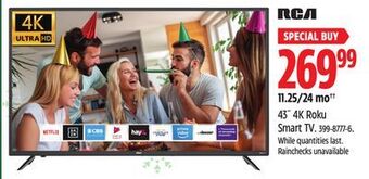 Canadian Tire Rca 43" 4k roku smart tv offer