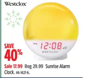 Canadian Tire Westclox sunrise alarm clock offer