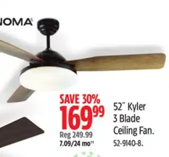 Canadian Tire Noma 52˝ kyler 3 blade ceiling fan offer