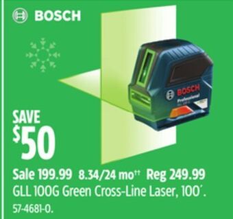 Canadian Tire Bosch gll 100g green cross-line laser, 100´ offer