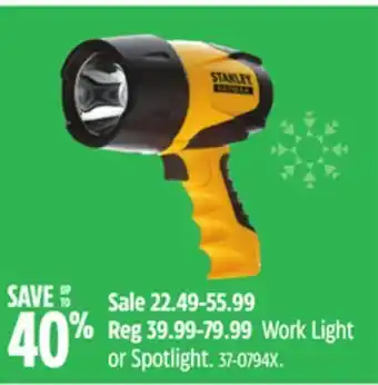 Canadian Tire Stanley work light or spotlight offer