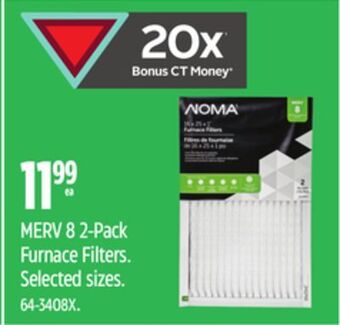 Canadian Tire Noma merv 8 2-pack furnace filters offer
