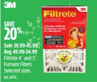 Canadian Tire Filtrete 4˝ and 5˝ furnace filters offer