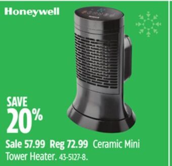 Canadian Tire Honeywell ceramic mini tower heater offer
