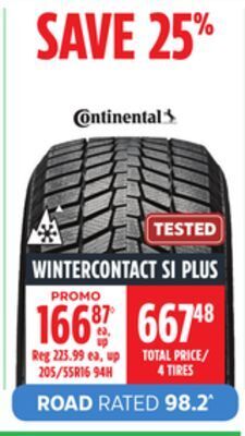Canadian Tire Continental wintercontact si plus tire offer