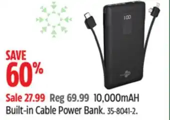 Canadian Tire Bluehive 10,000mah built-in cable power bank offer