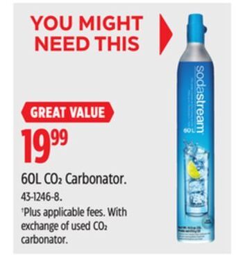 Canadian Tire Sodastream 60l co₂ carbonator offer