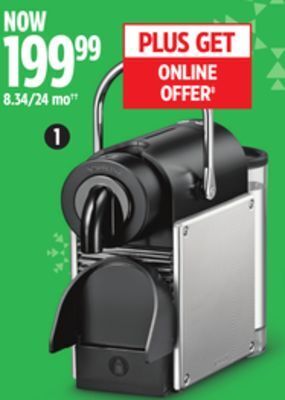 Canadian Tire Nespresso pixie espresso machine offer