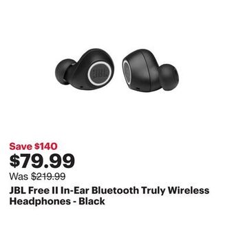 Best Buy Jbl free ii in-ear bluetooth truly wireless headphones - black offer
