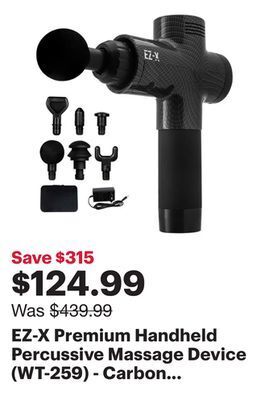 Best Buy Ez-x premium handheld percussive massage device (wt-259) - carbon fibre - only at best buy offer