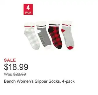 Costco Bench women's slipper socks, 4-pack offer