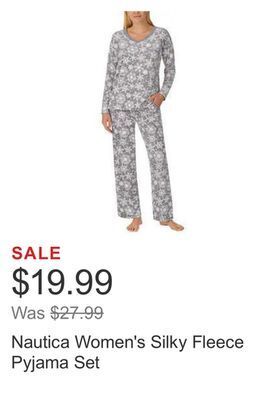 Costco Nautica women's silky fleece pyjama set offer