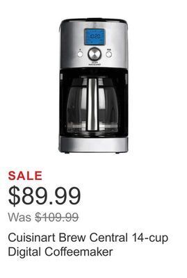 Costco Cuisinart brew central 14-cup digital coffeemaker offer