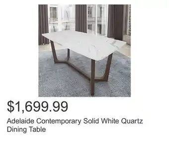 Costco Adelaide contemporary solid white quartz dining table offer