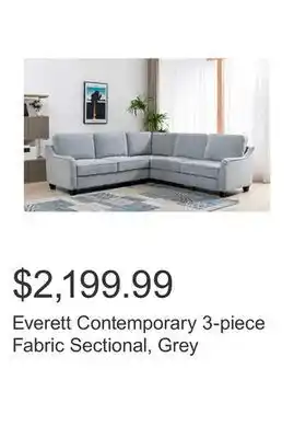 Costco Everett contemporary 3-piece fabric sectional, grey offer