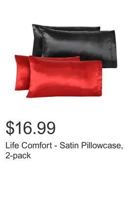 Costco Life comfort - satin pillowcase, 2-pack offer