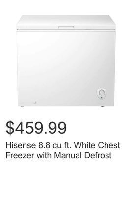 Costco Hisense 8.8 cu ft. white chest freezer with manual defrost offer