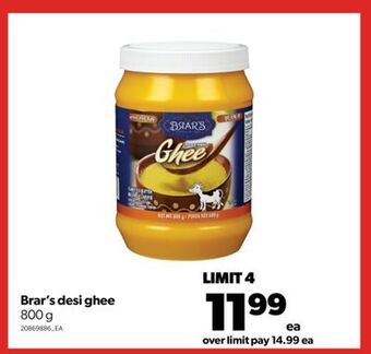 Real Canadian Superstore Brar's desi ghee, 800 g offer