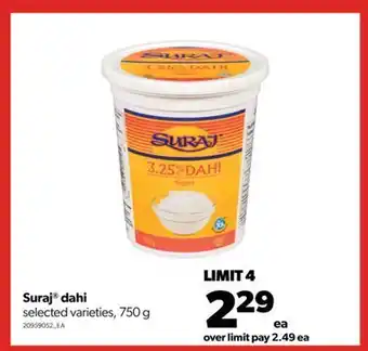 Real Canadian Superstore Suraj® dahi, 750 g offer