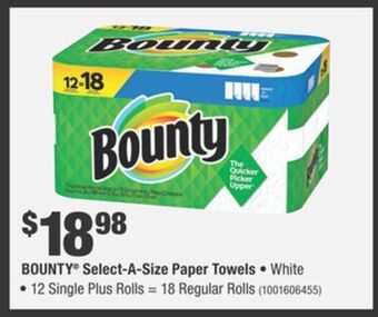 Home Depot Bounty® select-a-size paper towels offer