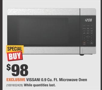 Home Depot Vissani 0.9 cu. ft. microwave oven offer