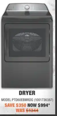 Home Depot Ge profile dryer offer