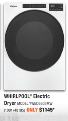 Home Depot Whirlpool® electric dryer offer