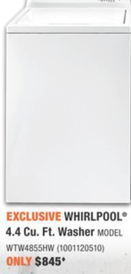 Home Depot Whirlpool® 4.4 cu. ft. washer offer