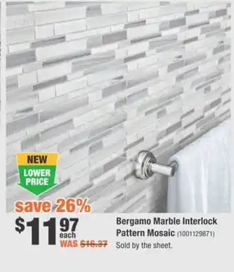 Home Depot Bergamo marble interlock pattern mosaic offer