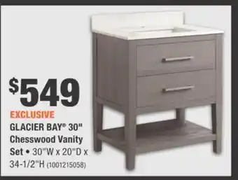 Home Depot Glacier bay® 30" chesswood vanity offer