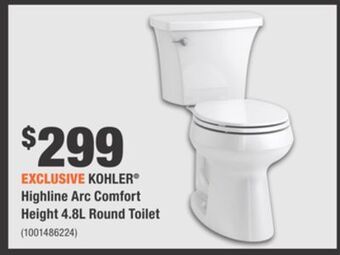 Home Depot Kohler® highline arc comfort height 4.8l round toilet offer