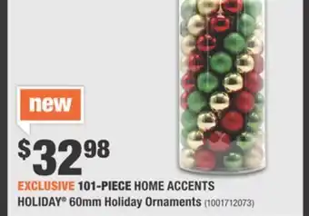 Home Depot 101-piece home accents holiday® 60mm holiday ornaments offer