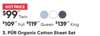 Sleep Country Pür organic cotton sheet set offer