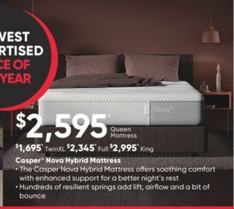 Sleep Country Casper® nova hybrid mattress offer