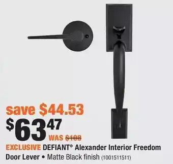 Home Depot Defiant alexander interior freedom door lever offer