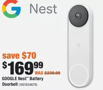 Home Depot Google nest battery doorbell offer