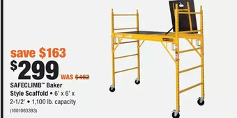 Home Depot Safeclimb baker style scaffold offer