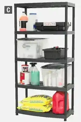 Home Depot Hdx black 5-shelf storage unit offer