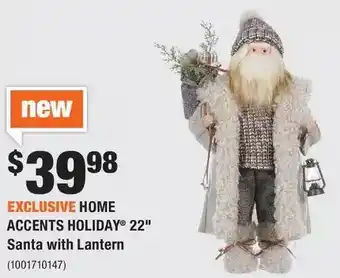 Home Depot Home accents holiday 22" santa with lantern offer