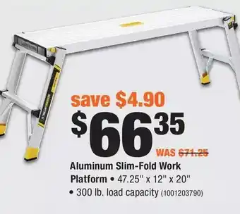 Aluminum slim-fold work platform