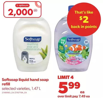 Real Canadian Superstore Softsoap liquid hand soap refill offer