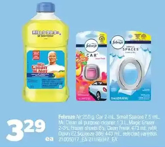 Real Canadian Superstore Febreze air, car small spaces, mr. clean all purpose cleaner, magic eraser, eraser sheets, clean freak, refill, dawn ez-squee offer